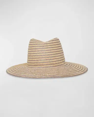 Gigi Burris Jeanne Striped Straw Fedora | Thumbnail 3