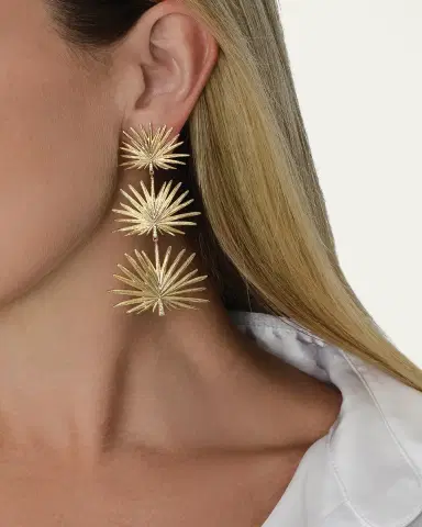 Anabel Aram Jewelry Triple Fan Palm Dangle Earrings, Large | Thumbnail 2