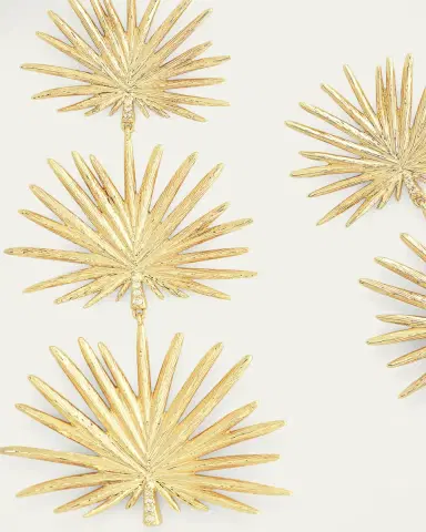 Anabel Aram Jewelry Triple Fan Palm Dangle Earrings, Large | Thumbnail 4