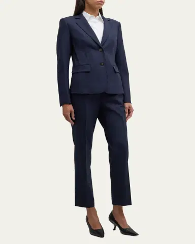 Lafayette 148 New York Pick Stitch Stretch Wool Blazer | Thumbnail 2