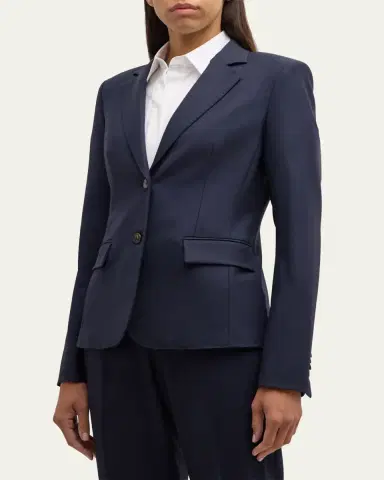 Lafayette 148 New York Pick Stitch Stretch Wool Blazer | Thumbnail 4