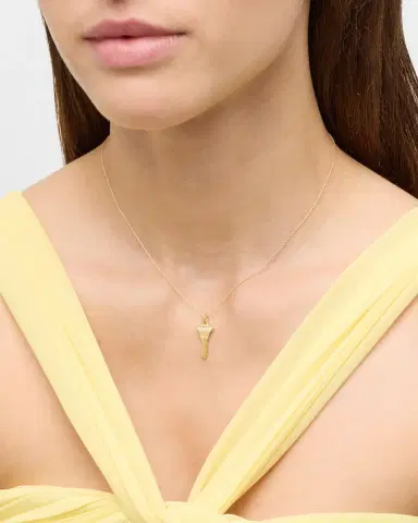 Roberto Coin 18K Key Pendant Necklace with Diamonds | Thumbnail 2