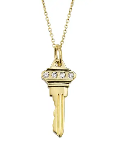 Roberto Coin 18K Key Pendant Necklace with Diamonds | Thumbnail 1