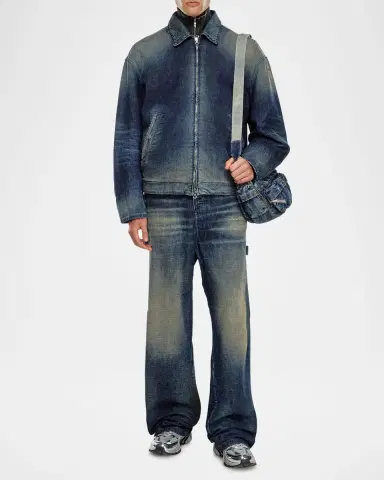 Diesel Men's D-Stack Faded Denim Jacket | Thumbnail 2 Diesel Men's D-Stack Faded Denim Jacket | Thumbnail 2