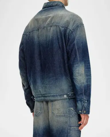 Diesel Men's D-Stack Faded Denim Jacket | Thumbnail 3 Diesel Men's D-Stack Faded Denim Jacket | Thumbnail 3