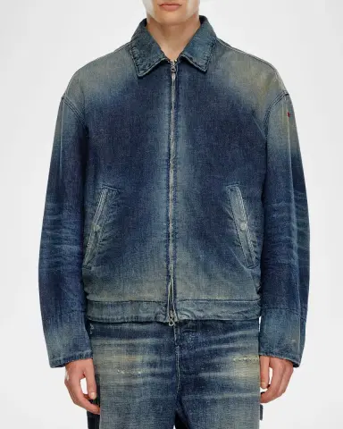 Diesel Men's D-Stack Faded Denim Jacket | Thumbnail 4 Diesel Men's D-Stack Faded Denim Jacket | Thumbnail 4