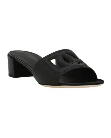 Dolce & Gabbana 40mm DG Cutout Leather Slide | Thumbnail 1 Dolce & Gabbana 40mm DG Cutout Leather Slide | Thumbnail 1