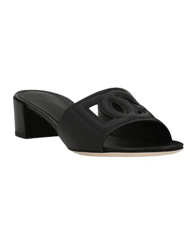Dolce & Gabbana 40mm DG Cutout Leather Slide