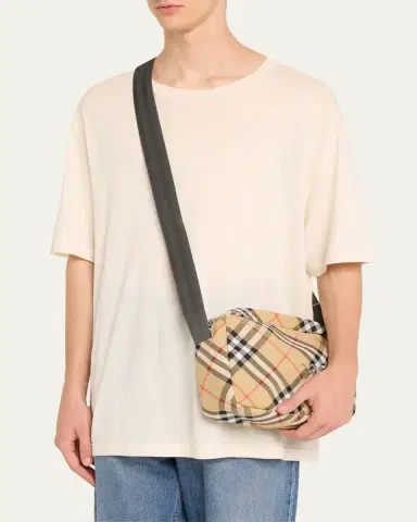 Burberry Men's Check Essential Crossbody Bag | Thumbnail 2 Burberry Men's Check Essential Crossbody Bag | Thumbnail 2