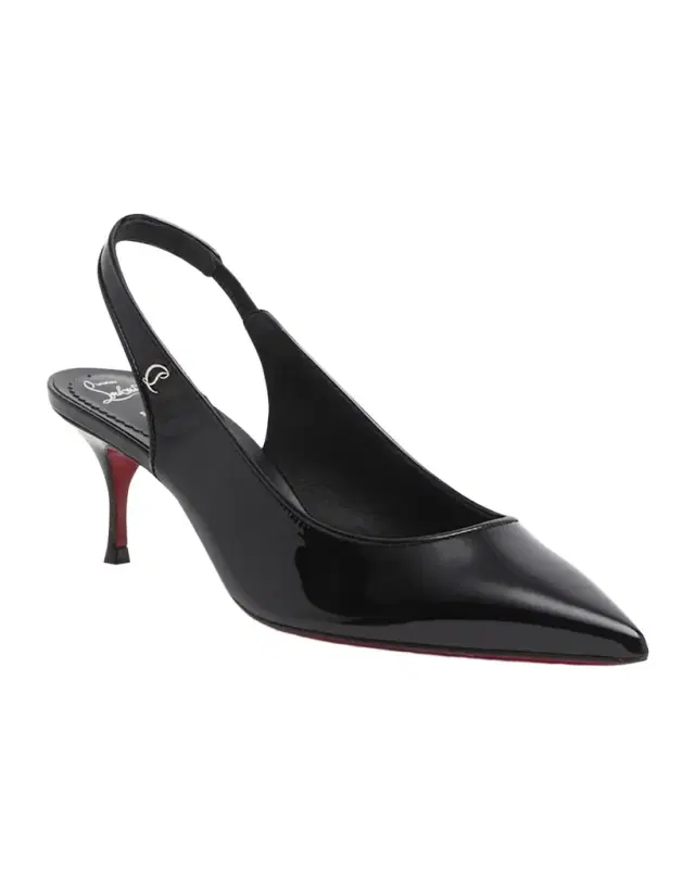 55mm Kate Sporty Patent Slingback Pumps