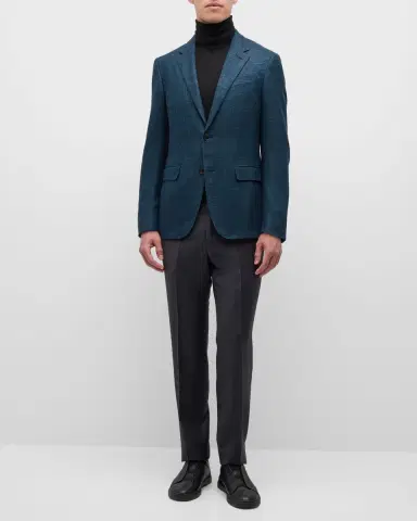 Zegna Men's Crossover Wool-Cashmere Blazer | Thumbnail 2 Zegna Men's Crossover Wool-Cashmere Blazer | Thumbnail 2