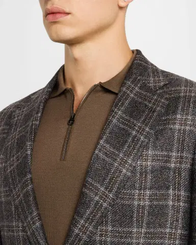 Brioni Men's Wool-Cashmere Plaid Sport Coat | Thumbnail 5 Brioni Men's Wool-Cashmere Plaid Sport Coat | Thumbnail 5