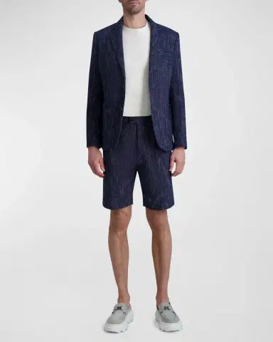 Karl Lagerfeld Paris White Label Men's Melange Cotton Blazer | Thumbnail 2