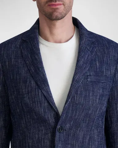 Karl Lagerfeld Paris White Label Men's Melange Cotton Blazer | Thumbnail 4
