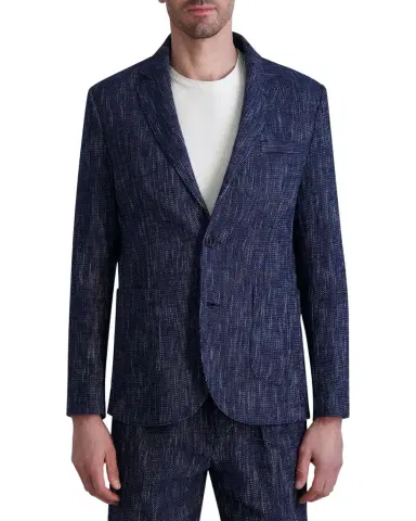 Karl Lagerfeld Paris White Label Men's Melange Cotton Blazer | Thumbnail 1