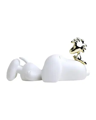 LEBLON DELIENNE Snoopy and Woodstock Figurine - Glossy White & Chromed Gold | Thumbnail 1