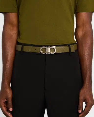 Ferragamo Men's Gancini Reversible Leather Belt | Thumbnail 2