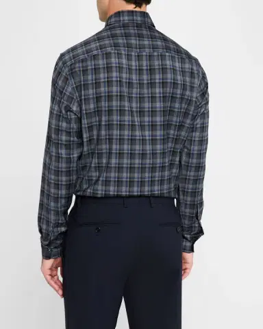 Brioni Men's Wool Check Casual Button-Down Shirt | Thumbnail 3