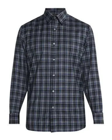 Brioni Men's Wool Check Casual Button-Down Shirt | Thumbnail 1