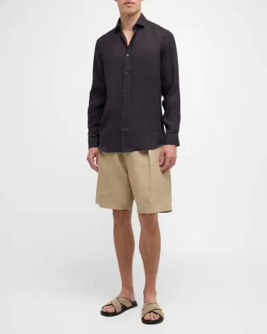 Frescobol Carioca Men's Antonio Linen Casual Button-Down Shirt | Thumbnail 2