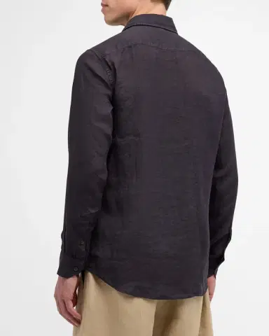 Frescobol Carioca Men's Antonio Linen Casual Button-Down Shirt | Thumbnail 3
