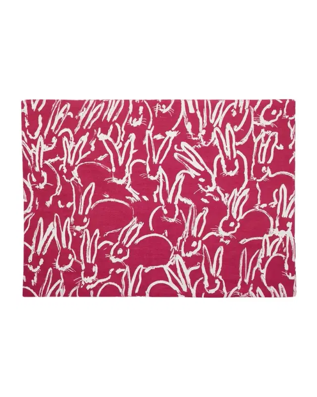 Hunt Slonem Fluffle Khadi Printed Linen Placemat