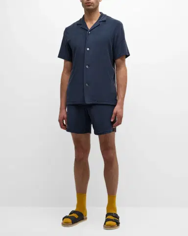 Paul Smith Men's Cotton Terry Short-Sleeve Shirt | Thumbnail 2 Paul Smith Men's Cotton Terry Short-Sleeve Shirt | Thumbnail 2