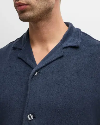 Paul Smith Men's Cotton Terry Short-Sleeve Shirt | Thumbnail 7 Paul Smith Men's Cotton Terry Short-Sleeve Shirt | Thumbnail 7