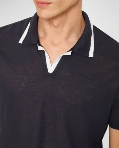 Orlebar Brown Men's Felix Linen Pique Polo Shirt | Thumbnail 4 Orlebar Brown Men's Felix Linen Pique Polo Shirt | Thumbnail 4