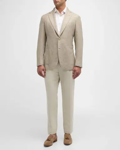 Brioni Men's Melange Twill Blazer | Thumbnail 2