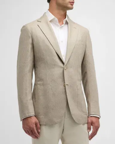 Brioni Men's Melange Twill Blazer | Thumbnail 4