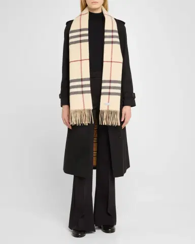 Burberry Giant Check Cashmere Scarf | Thumbnail 2