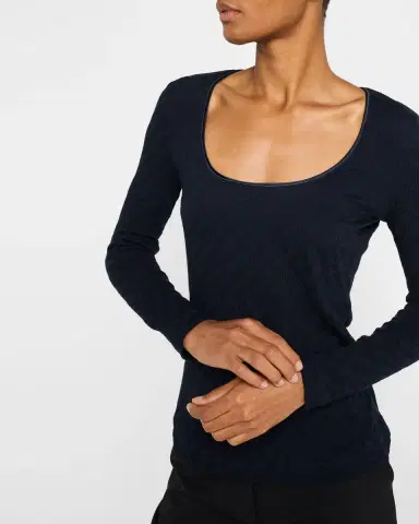 Giorgio Armani Textured Jersey Long-Sleeve Tee | Thumbnail 4 Giorgio Armani Textured Jersey Long-Sleeve Tee | Thumbnail 4