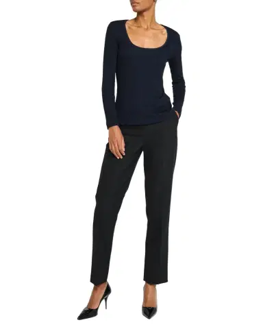 Giorgio Armani Textured Jersey Long-Sleeve Tee | Thumbnail 1 Giorgio Armani Textured Jersey Long-Sleeve Tee | Thumbnail 1