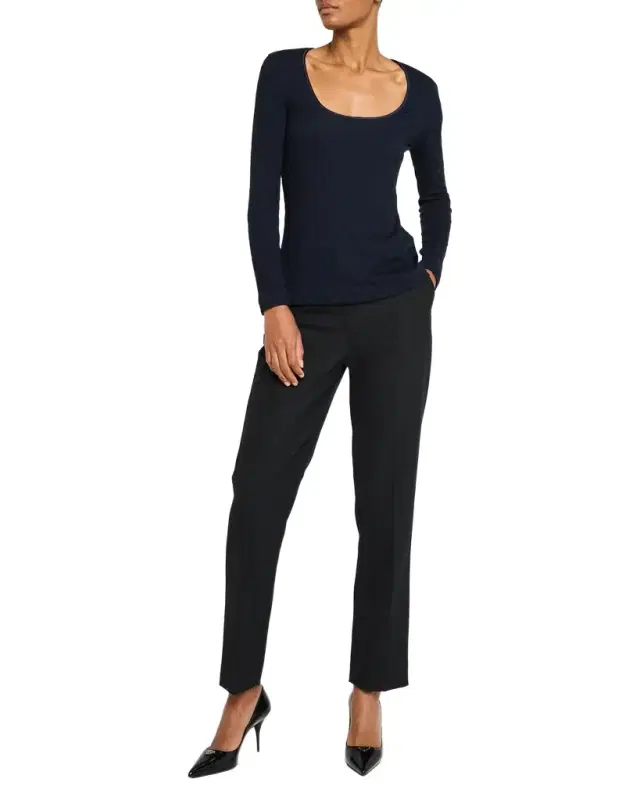 Textured Jersey Long-Sleeve Tee