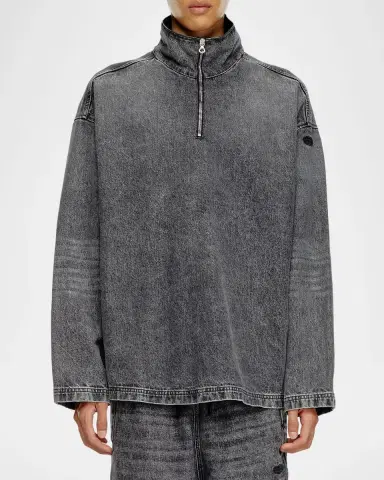 Diesel Men's D-Flow Quarter-Zip Sweatshirt | Thumbnail 4 Diesel Men's D-Flow Quarter-Zip Sweatshirt | Thumbnail 4