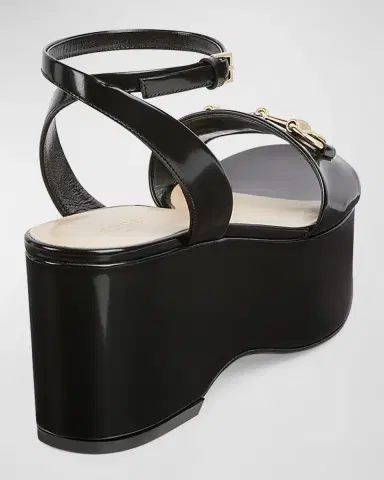 Gucci Lady Patent Horsebit Platform Sandals | Thumbnail 3