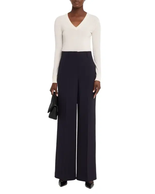 Thames Wide-Leg Crepe Pants