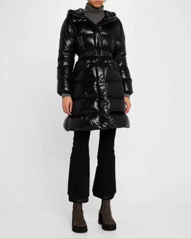 Moncler Bellevue Hooded Long Down Jacket | Thumbnail 2
