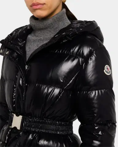 Moncler Bellevue Hooded Long Down Jacket | Thumbnail 5