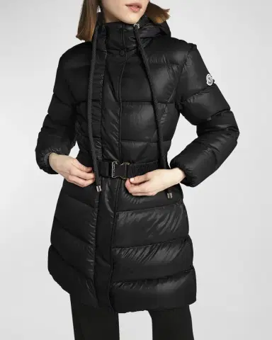 Moncler Bellevue Hooded Long Down Jacket | Thumbnail 7