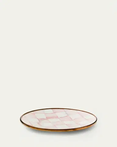 MacKenzie-Childs Rosy Check Enamel Saucer | Thumbnail 2 MacKenzie-Childs Rosy Check Enamel Saucer | Thumbnail 2