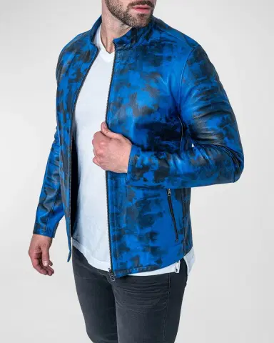Maceoo Men's Reversible Leather Lab Jacket | Thumbnail 3 Maceoo Men's Reversible Leather Lab Jacket | Thumbnail 3