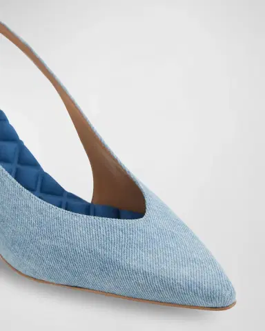 AERA Silvana Vegan Denim Kitten-Heel Slingback Pumps | Thumbnail 3 AERA Silvana Vegan Denim Kitten-Heel Slingback Pumps | Thumbnail 3
