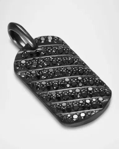 David Yurman Men 's Sculpted Cable Tag in Black Titanium with Diamonds, 35mm | Thumbnail 7 David Yurman Men 's Sculpted Cable Tag in Black Titanium with Diamonds, 35mm | Thumbnail 7
