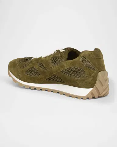 Bottega Veneta Orbit Suede Mesh Runner Sneakers | Thumbnail 3