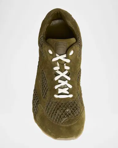 Bottega Veneta Orbit Suede Mesh Runner Sneakers | Thumbnail 4
