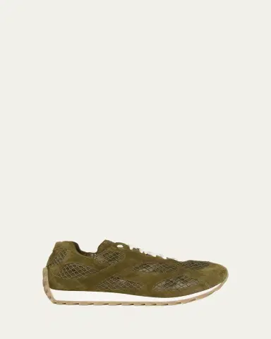 Bottega Veneta Orbit Suede Mesh Runner Sneakers | Thumbnail 10