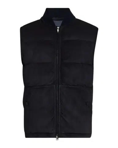 Brioni Men 's Quilted Suede Full-Zip Vest | Thumbnail 1
