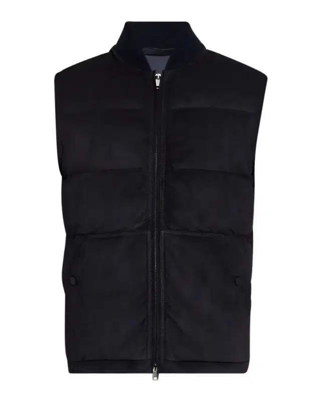 Men 's Quilted Suede Full-Zip Vest
